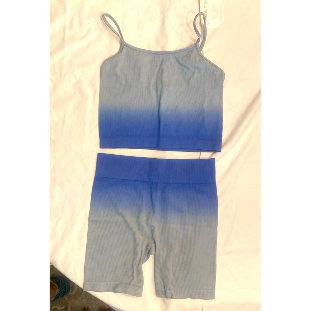 Art Class Blue Seamless Cropped Tank Girls Size XXL (16-18) Short size XL (14)